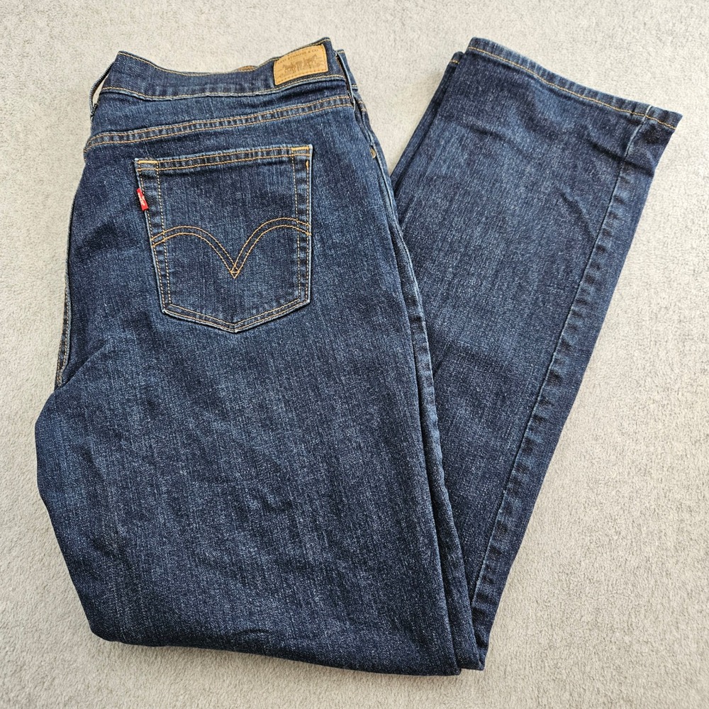 LEVIS 505 Straight Leg Jeans Women 16M Blue Denim Classic Stretch Casual Pants
